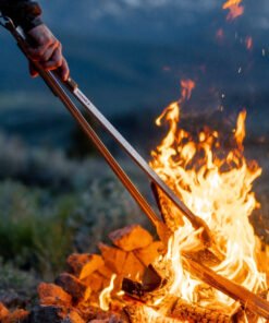 Donkey Long Tong 32 inches - Handcrafted Fire Tongs in Stainless Steel and White Oak